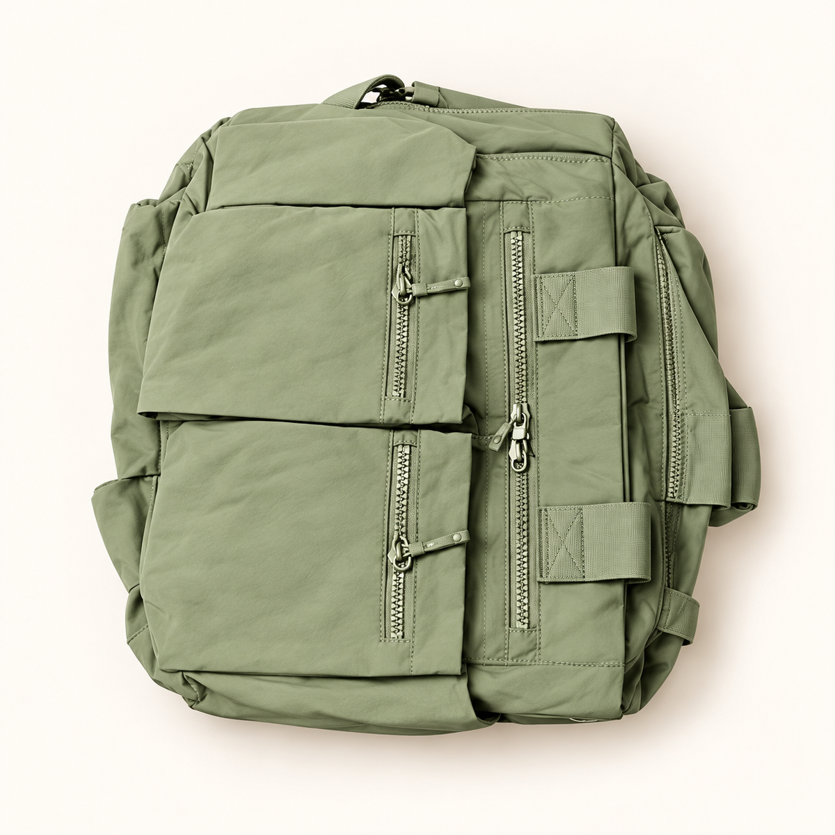 Utility Carryall Bag — Sage — AI-styled studio image