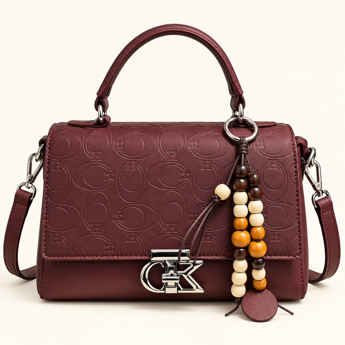 Embossed Bead Charm Satchel