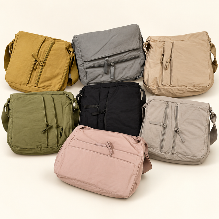 Twin Zip Nylon Messenger