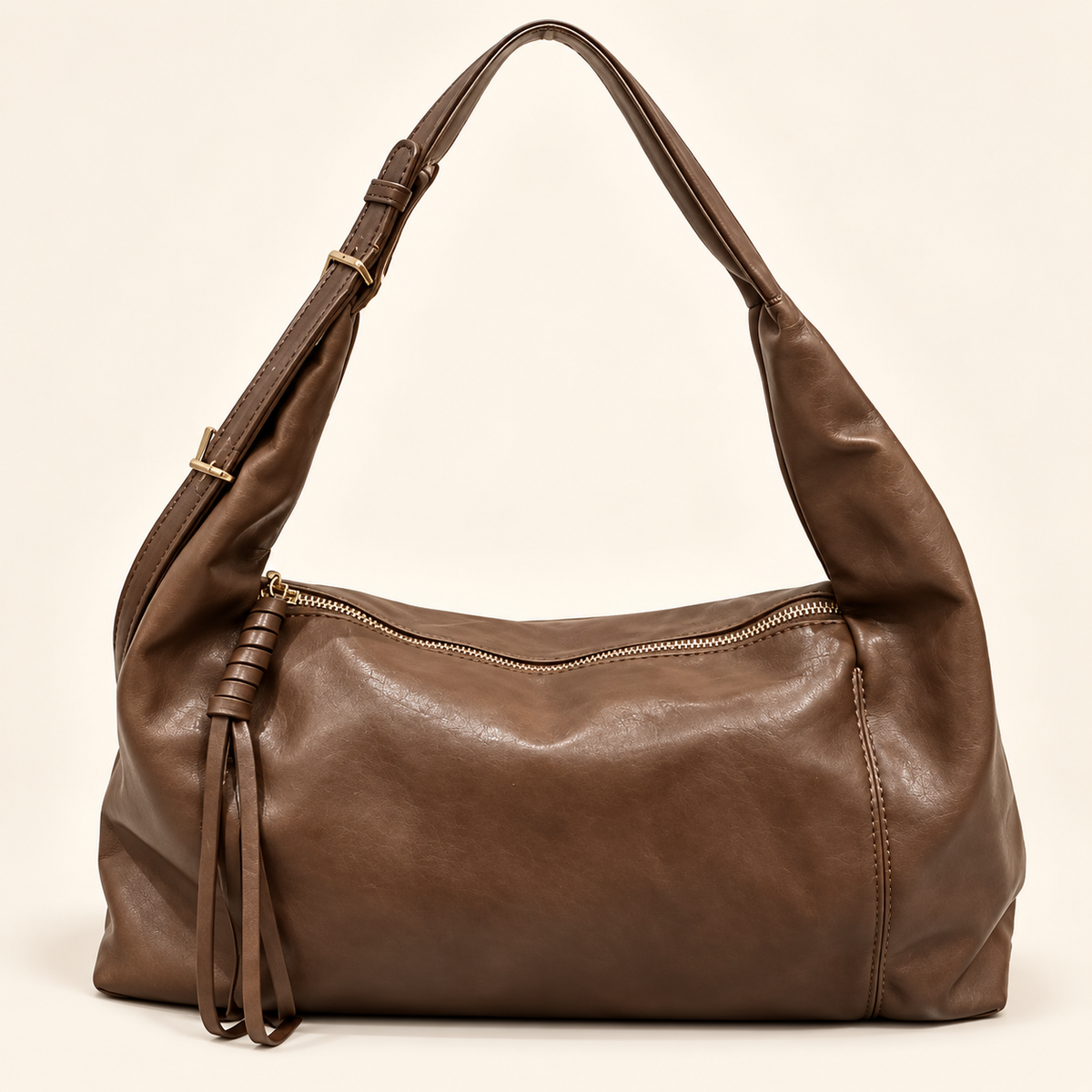 Tassel Zip Slouch Bag