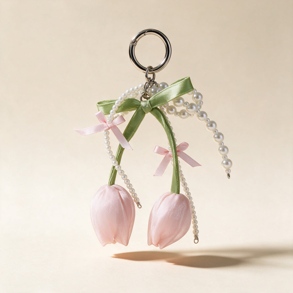 Pink Floral Pearl Charm