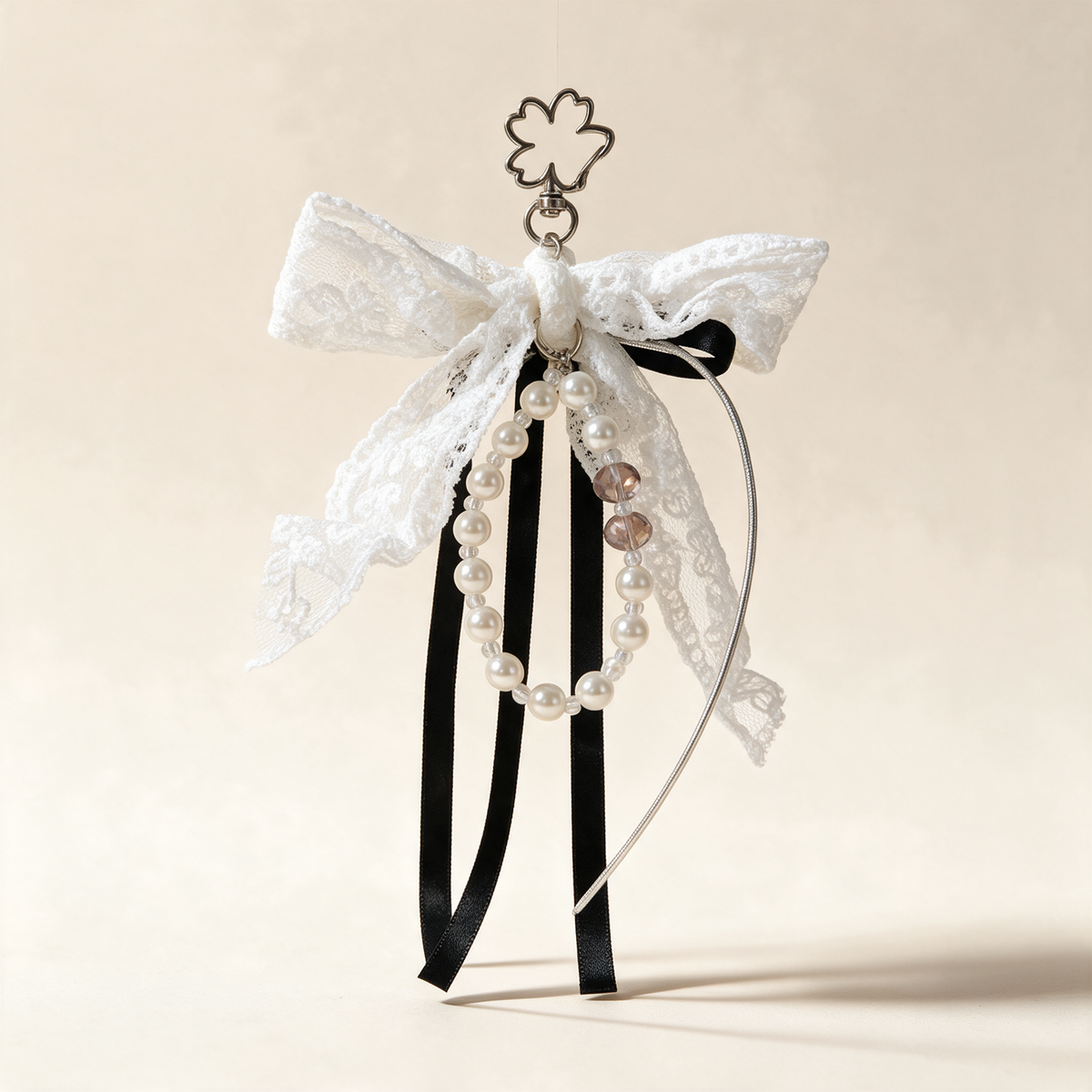 Black Ribbon Lace Charm — photo 1