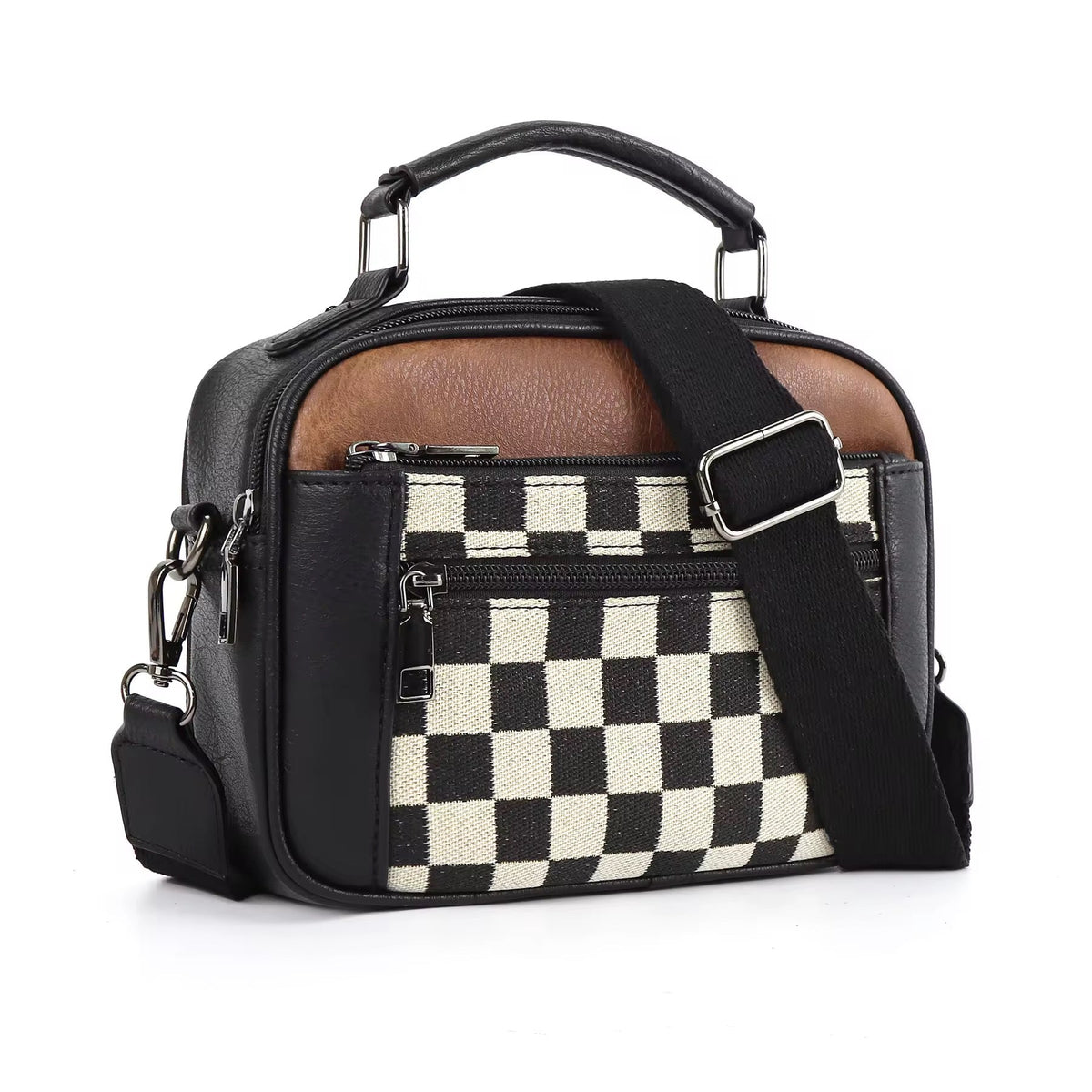 Grid Pattern Crossbody