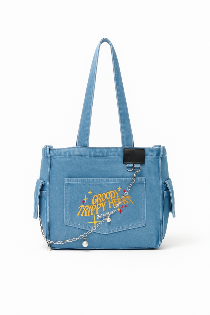 Graphic Denim Shopper