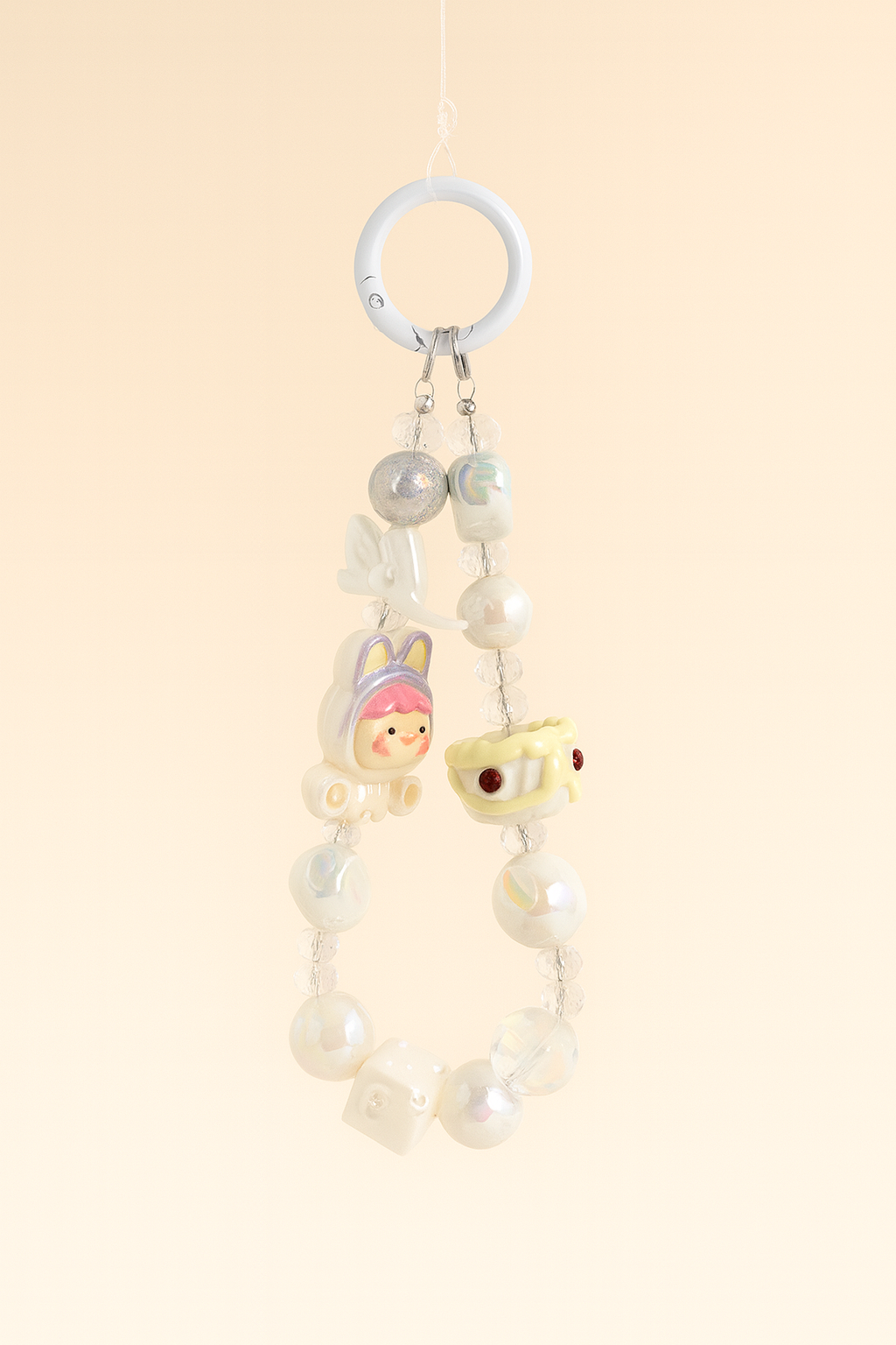 Ivory Beaded Bag Charm