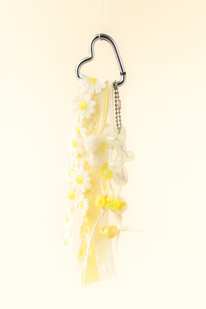 Yellow Lace Heart Clip