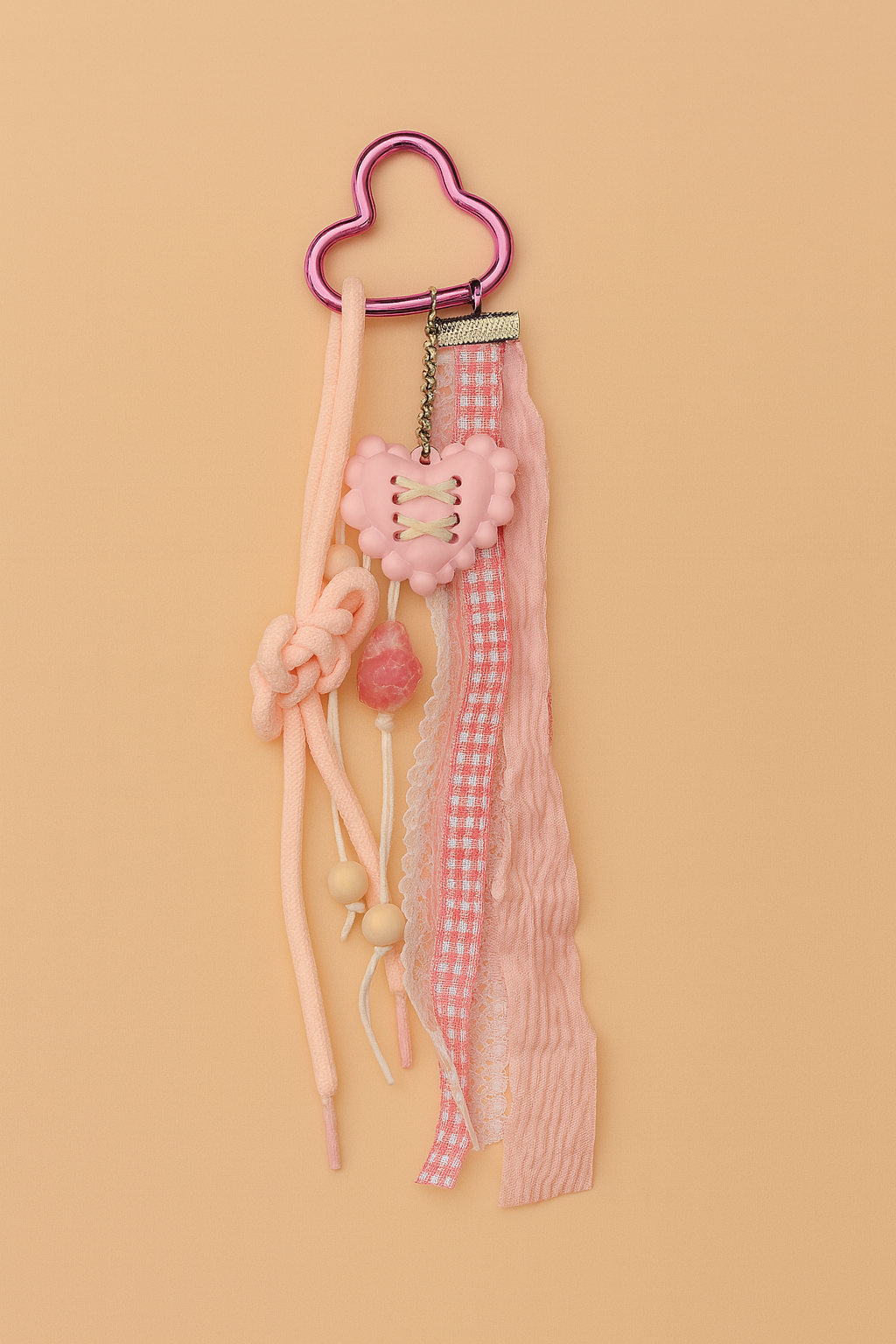 Pink Lace Heart Clip