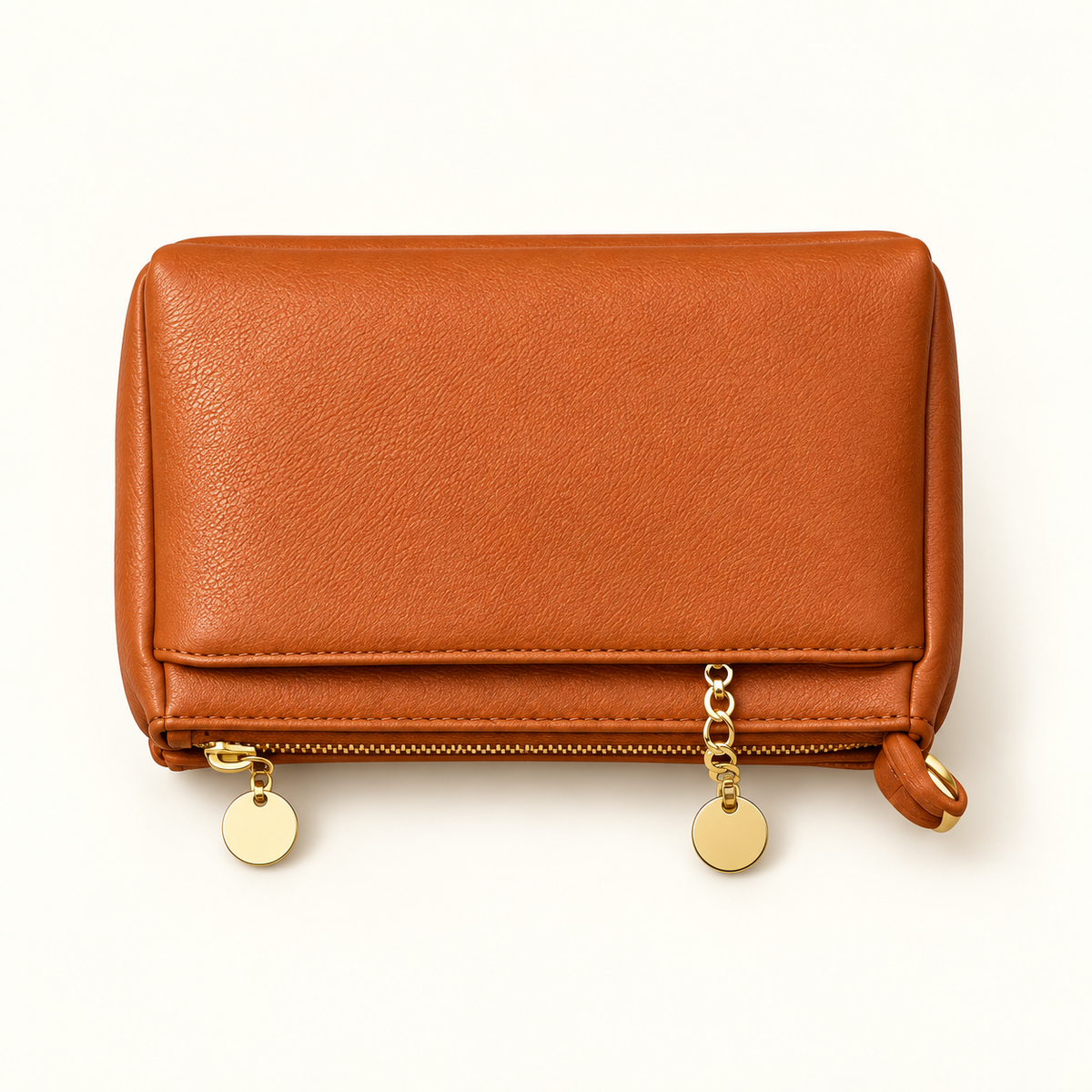 Slim Wallet Crossbody — Tan — individual studio photo