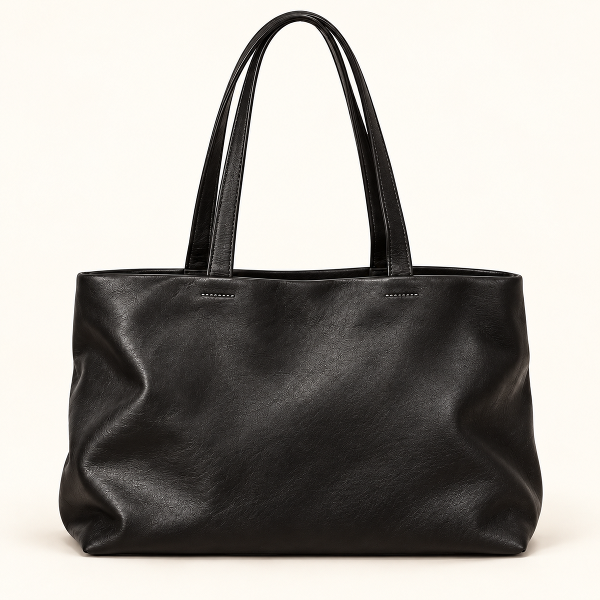 Soft Rectangle Shopper Tote — Black — individual studio photo
