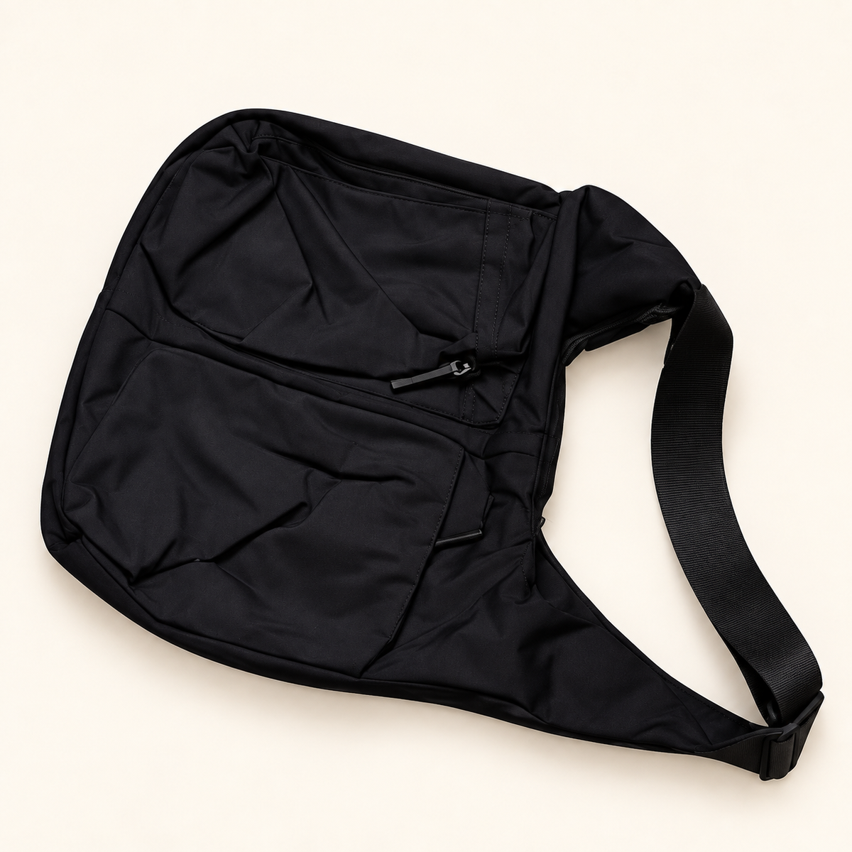 Soft Everyday Hobo Bag — Black — AI-styled studio image