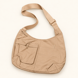 Soft Everyday Hobo Bag — Beige — AI-styled studio image