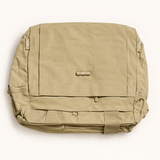 Front-Flap Shoulder Bag — Beige — AI-styled studio image