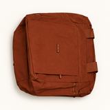 Front-Flap Shoulder Bag — Rust — AI-styled studio image