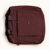 Front-Flap Shoulder Bag — Burgundy — AI-styled studio image