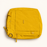 Front-Flap Shoulder Bag — Yellow — AI-styled studio image