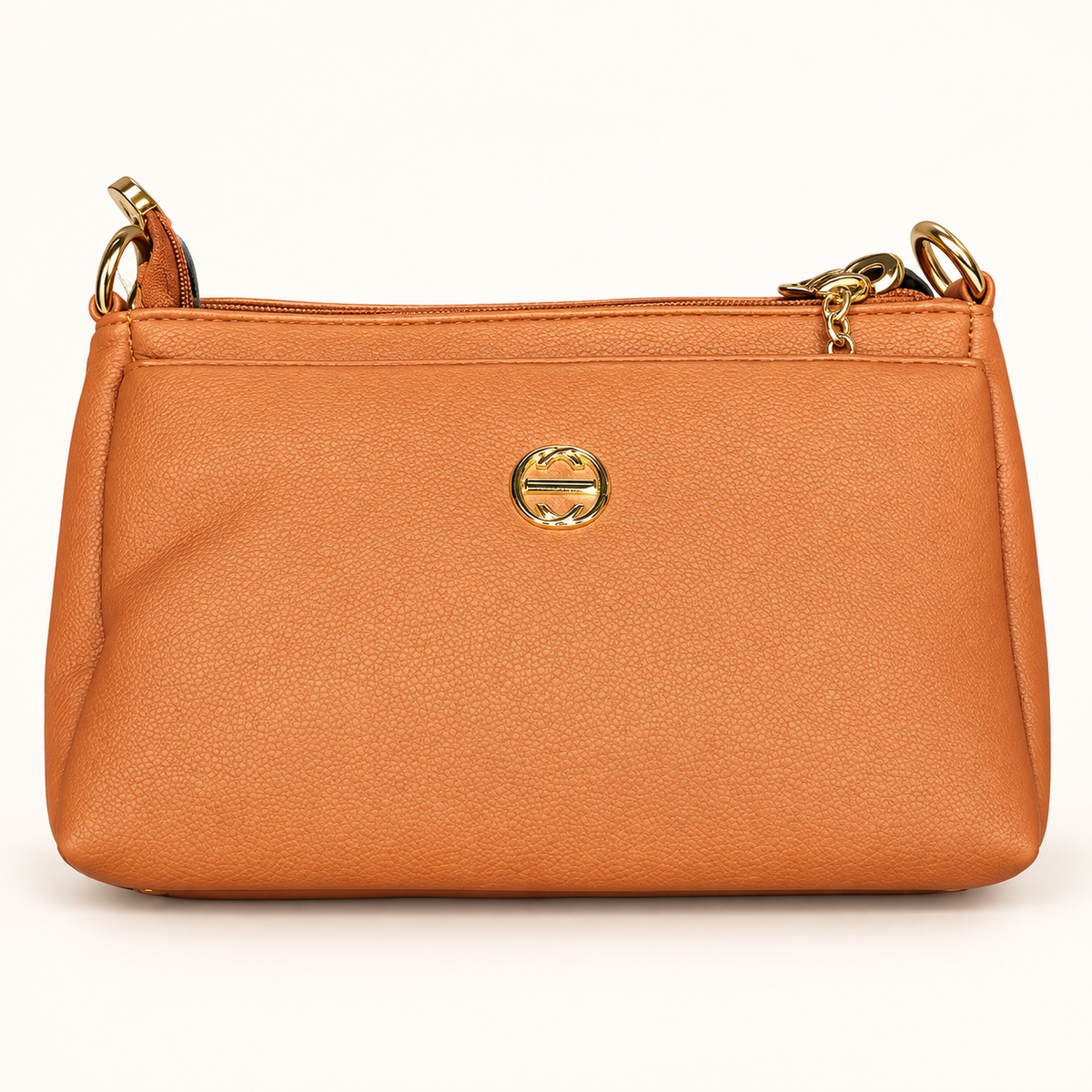Everyday Multi Zip Sling Bag — orange — studio image