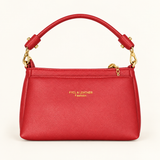 Gold Clip Handle Sling Bag — red — studio image