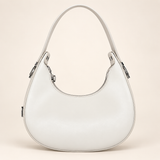 Crescent Mini Shoulder Bag — white — studio image
