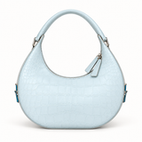 Croc Texture Crescent Bag — light-blue — studio image