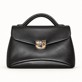 Classic Clasp Top Handle Bag — black — studio image