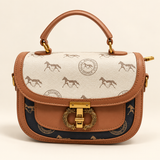 Equestrian Print Saddle Bag