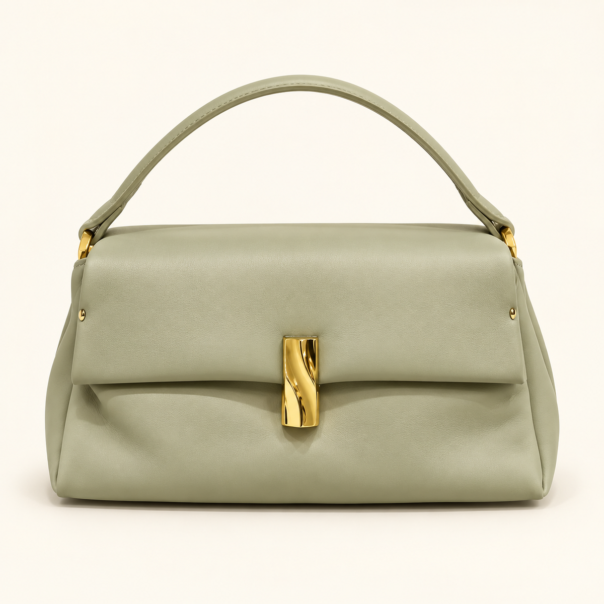 Sage Clasp Top Handle Bag