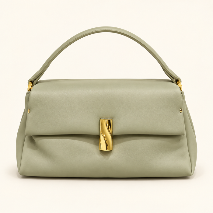 Sage Clasp Top Handle Bag