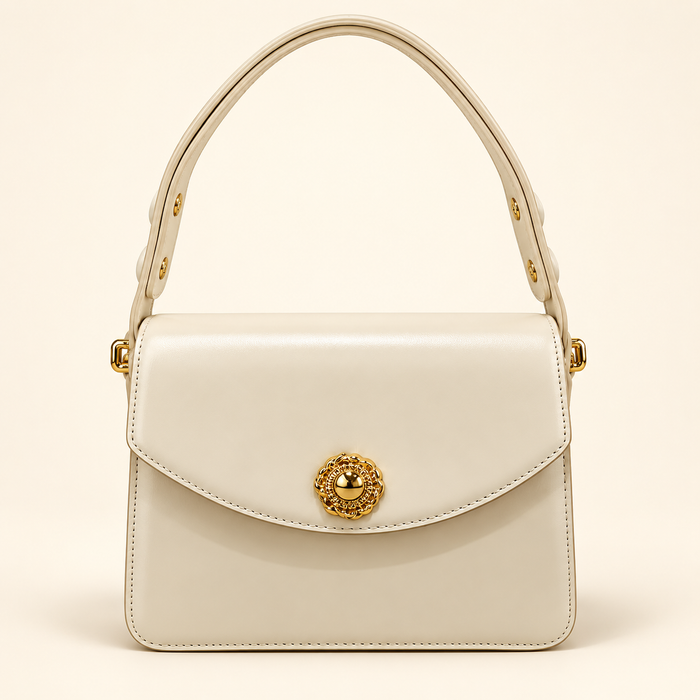 Round Button Flap Satchel