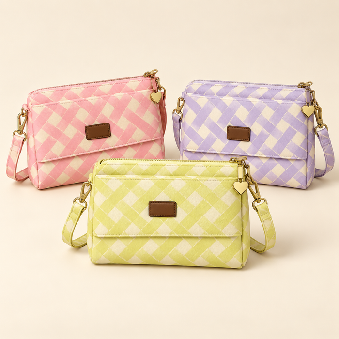 Pastel Check Pouch Sling