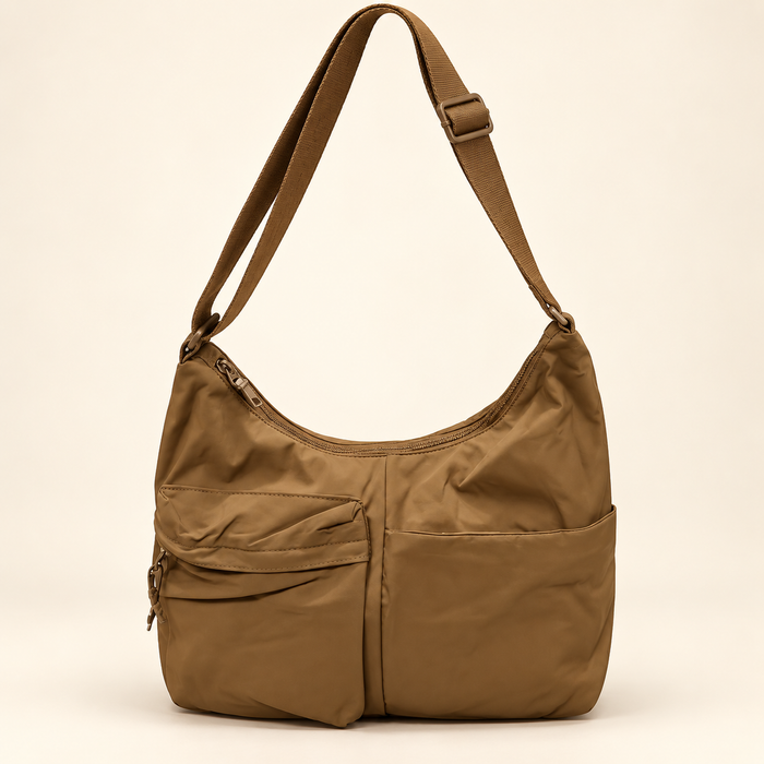 Twin Pocket Soft Shoulder Bag