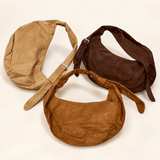 Suede Finish Crescent Bag