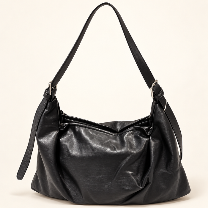 Buckle Strap Slouch Shoulder Bag