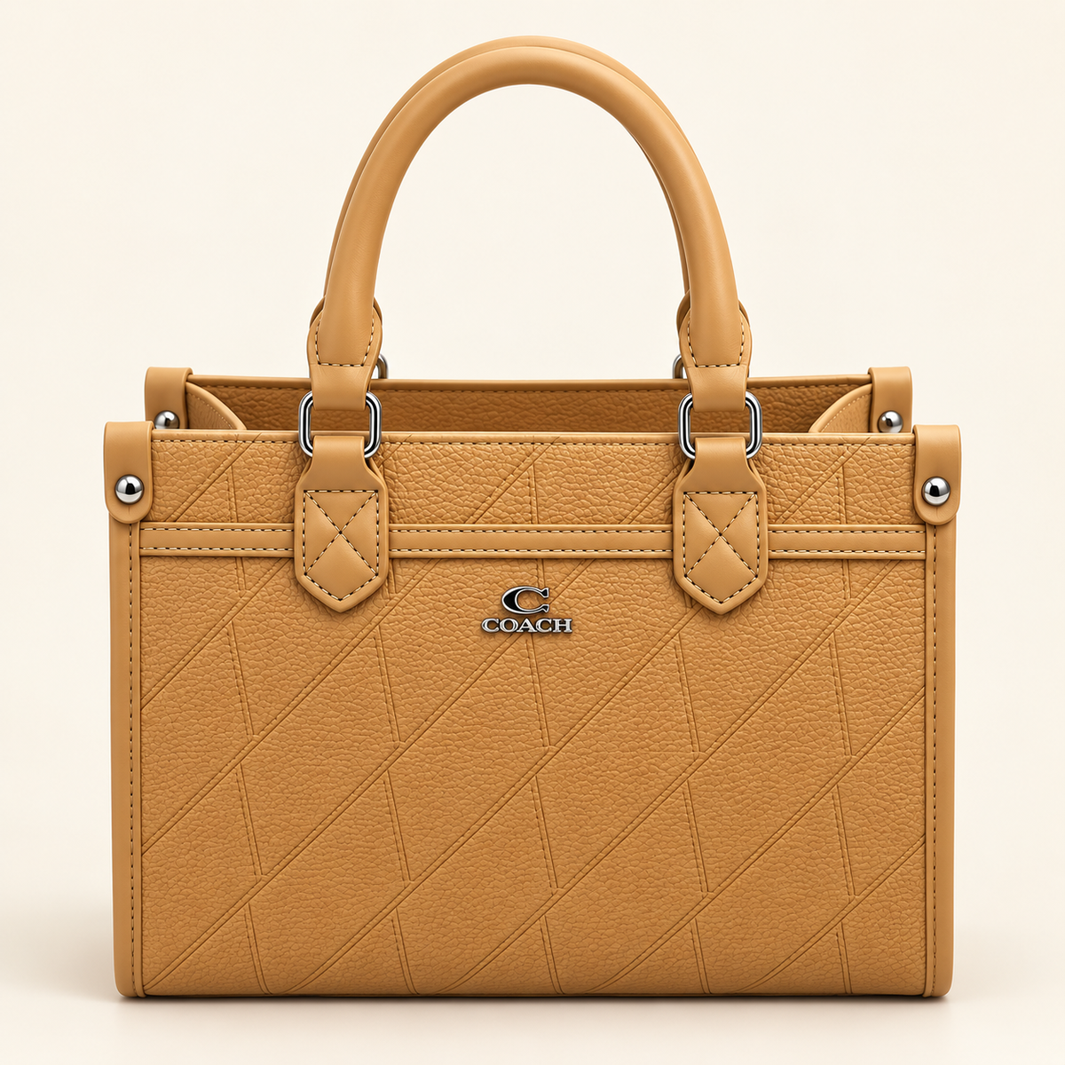 Geometric Stitch Carry Tote