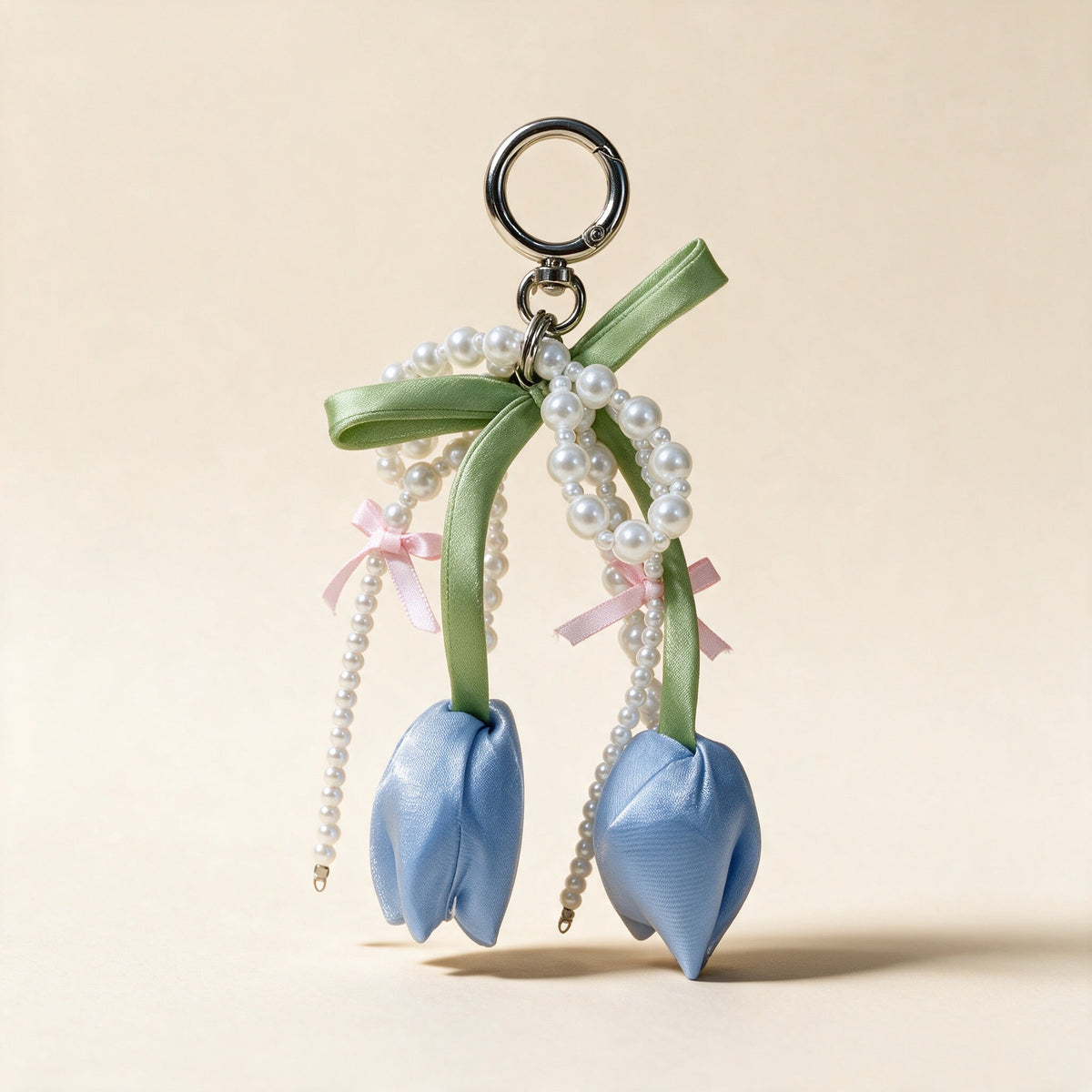 Blue Floral Pearl Charm
