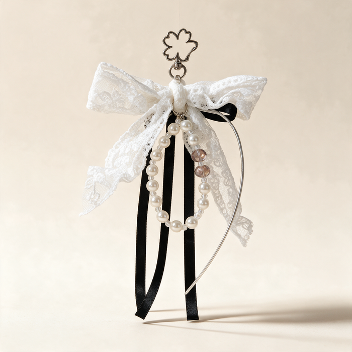 Black Ribbon Lace Charm — photo 1