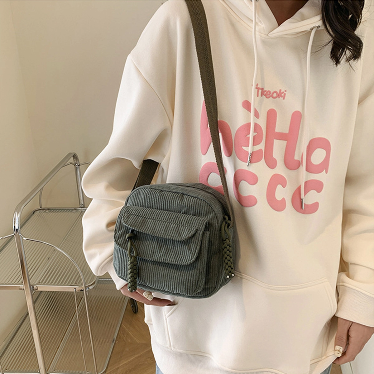 Ribbed Cord Crossbody