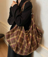 Checkered Slouch Shoulder Bag