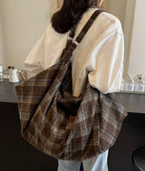 Checkered Slouch Shoulder Bag