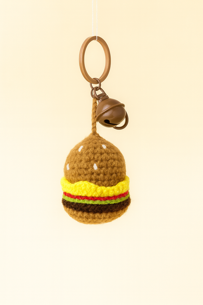 Crochet Burger Keychain