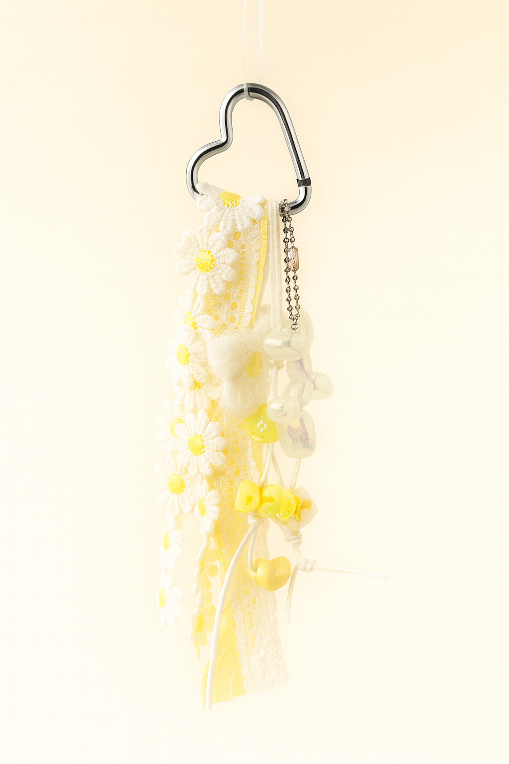 Yellow Lace Heart Clip