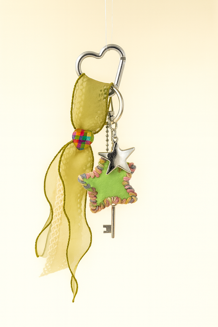 Green Ribbon Star Charm