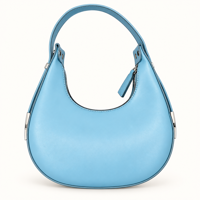 Sky Blue Crescent Shoulder Bag — Sky Blue
