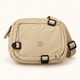 Buckle Pocket Nylon Sling — Beige — individual studio photo