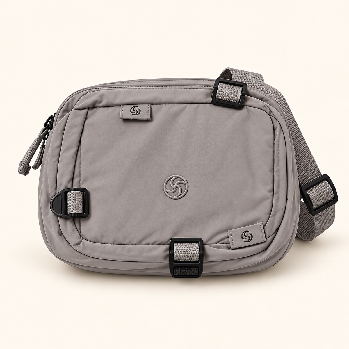 Buckle Pocket Nylon Sling — Grey — individual studio photo