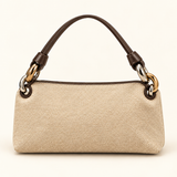 Chain Handle Pillow Bag — Beige — individual studio photo