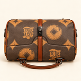 Coin Print Compact Bowling Bag — Tan Brown — individual studio photo