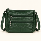 Compact Multi Zip Crossbody — Green — individual studio photo