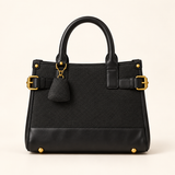 Contrast Panel Structured Tote — Black — individual studio photo