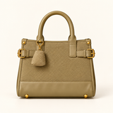 Contrast Panel Structured Tote — Olive — individual studio photo