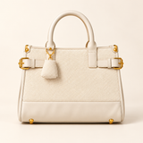 Contrast Panel Structured Tote — White — individual studio photo